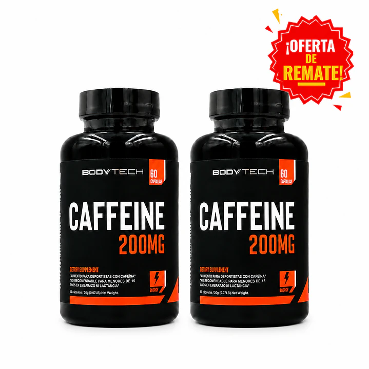 Pack Cafeína Bodytech 200 mg 2 Unidades | 120 Cápsulas 1