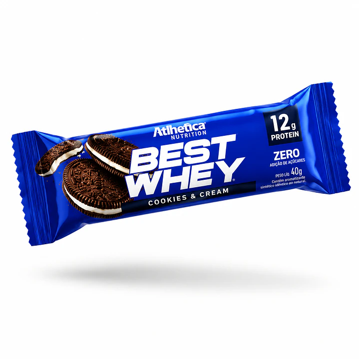Barra Proteína Atlhetica Best Whey Cookies & Cream 49 g 1