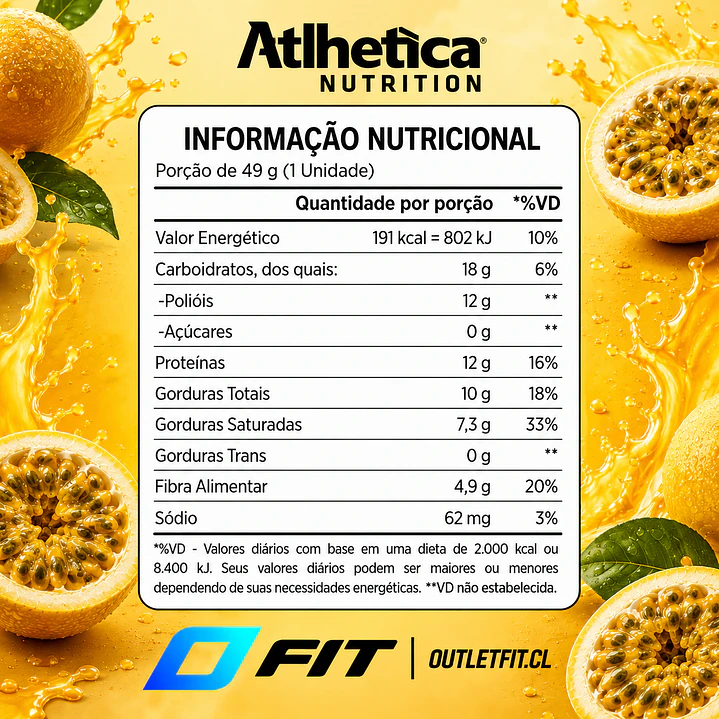 Barra Best Whey Cheesecake de Maracuyá Atlhetica 49 g 2
