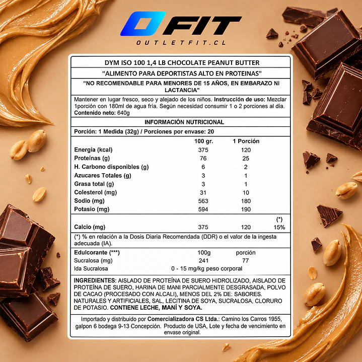 Dymatize ISO100 Chocolate Peanut Butter 1.45 lb | 25 g Proteína 2