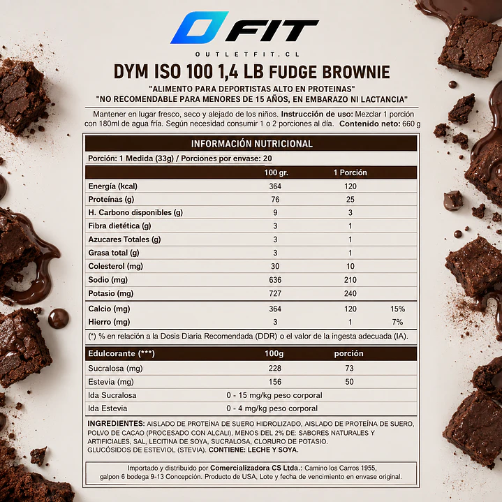 Dymatize ISO100 Fudge Brownie 1.45 lb | 25 g Proteína 2