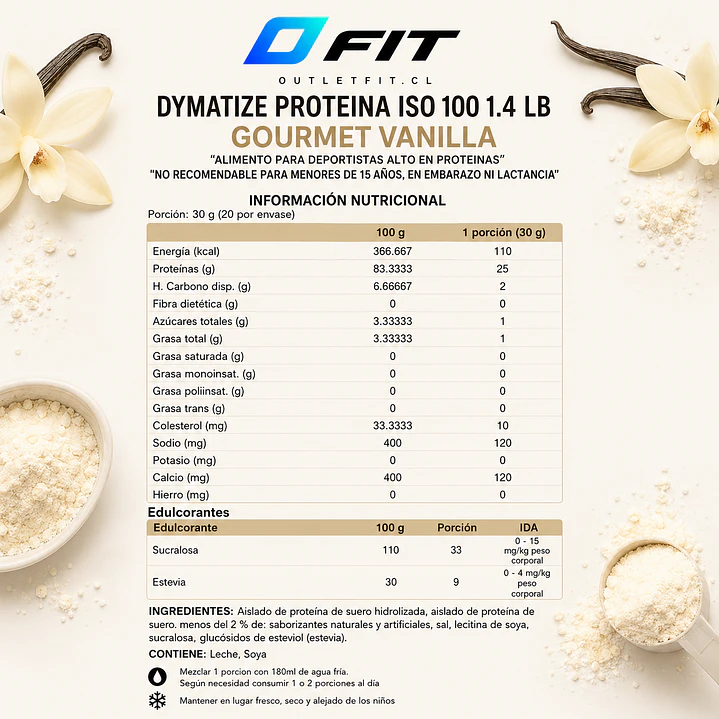 Dymatize ISO100 Gourmet Vanilla 1.45 lb | 25 g Proteína 2