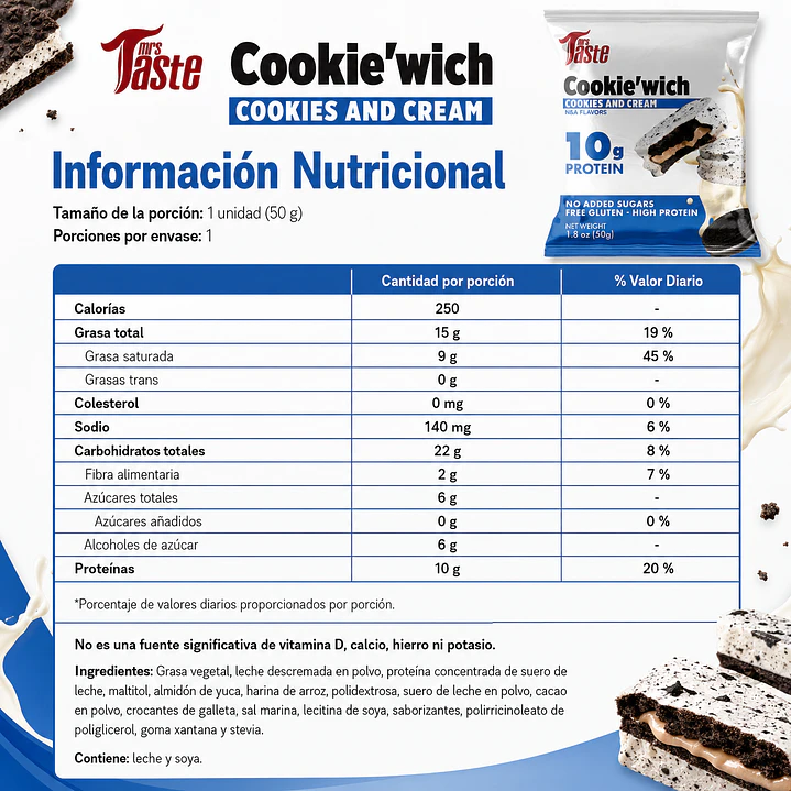 Cookie'wich Cookies & Cream 50 g | Mrs Taste 2