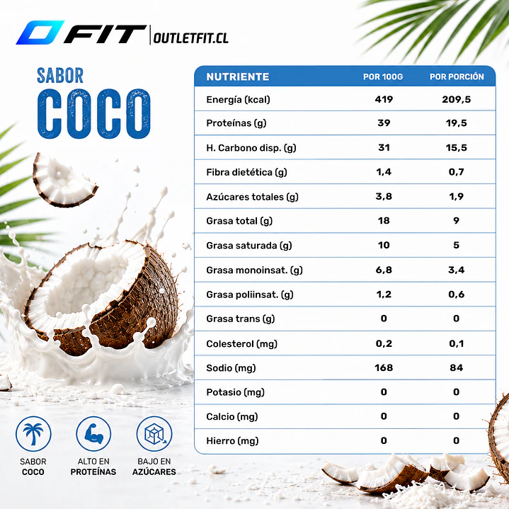 Barra Protein Space Protein Coconut 50 g | 19,5 g Proteína 2