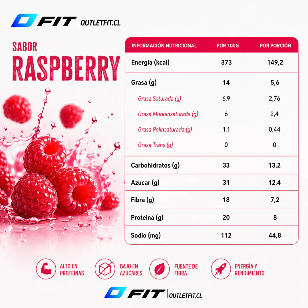 Barra Vegan Space Protein Raspberry 40 g | 8 g Proteína 2