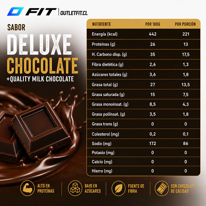 Barra Space Protein Deluxe Chocolate 50 g | 13 g Proteína 2