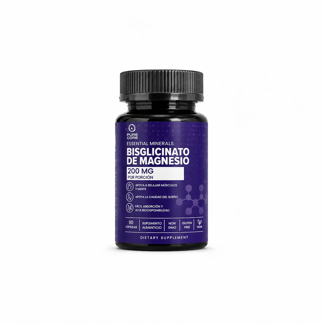 Bisglicinato de Magnesio Pure Core 90 Cápsulas | Alta Absorción 1