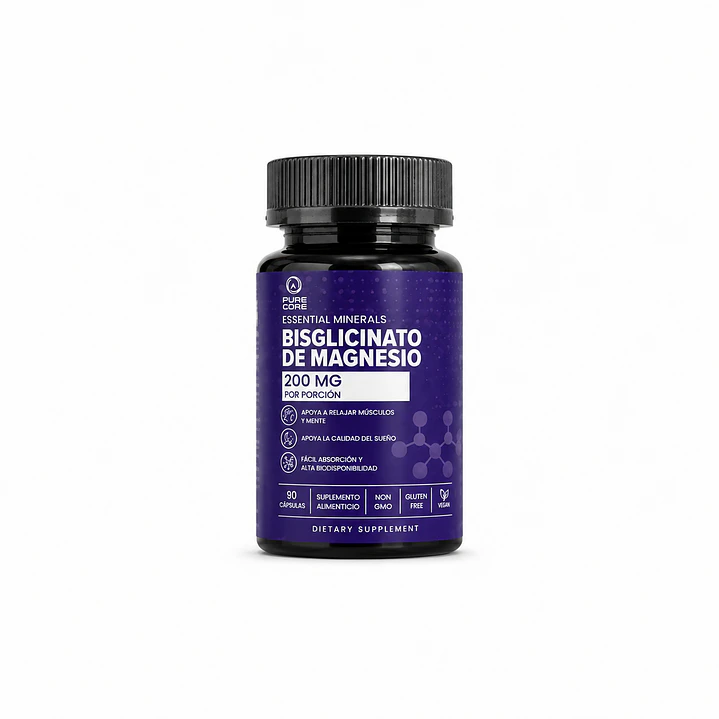 Bisglicinato de Magnesio Pure Core 90 Cápsulas | Alta Absorción 1