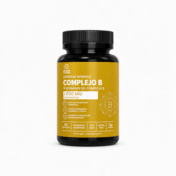 Complejo B Pure Core 90 Cápsulas | 8 Vitaminas del Complejo B 1