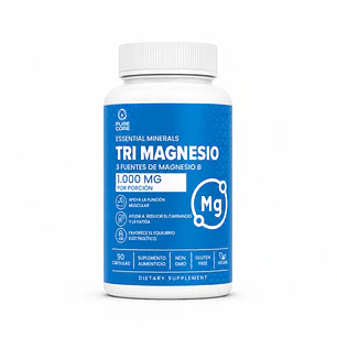 Tri Magnesio Pure Core 90 Cápsulas | 3 Fuentes de Magnesio