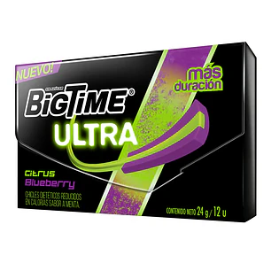 BigTime Ultra Citrus Blueberry 12 Chicles Sin Azúcar