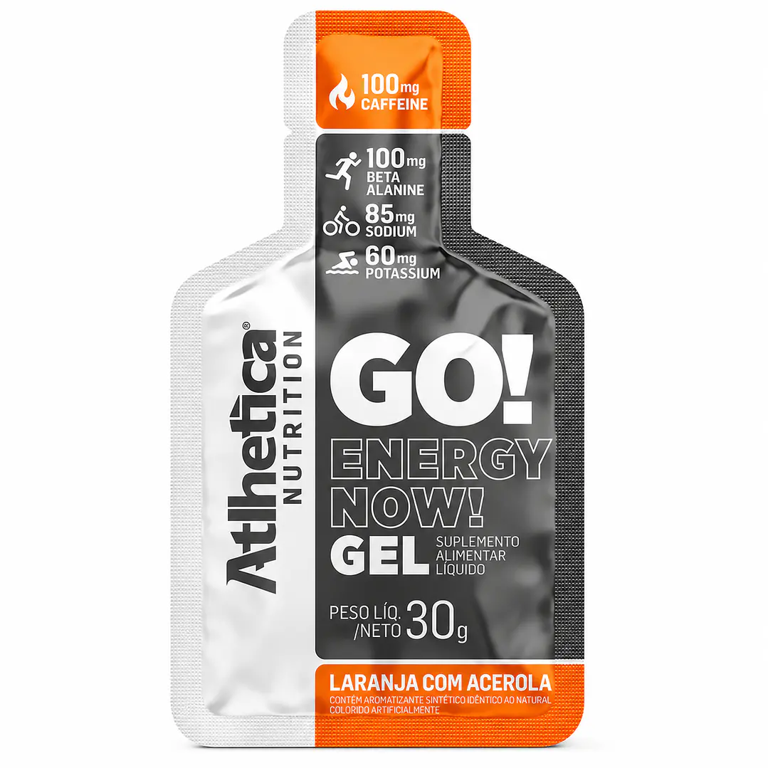 Gel Energético Atlhetica GO! Energy Now Naranja con Acerola 30 g | 100 mg Cafeína 1