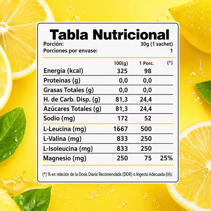 Gel Energético Winkler Nutrition Limón 30 g | BCAAs + Magnesio 2