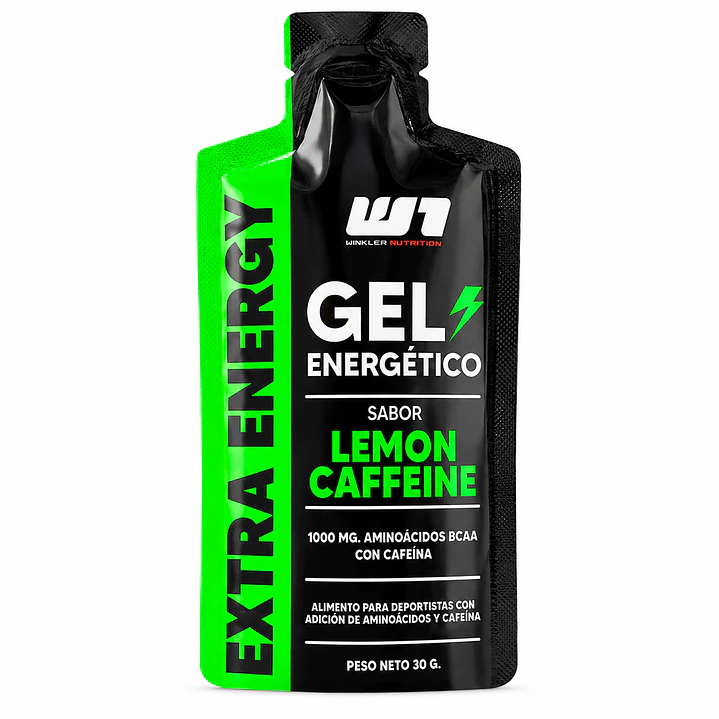 Gel Energético Winkler + Cafeína Limón 30 g | 40 mg Cafeína + BCAAs 1