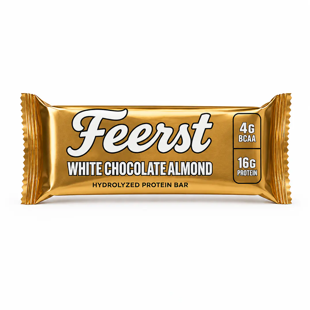Barra Feerst White Chocolate Almond | 16 g Proteína + 4 g BCAA 1