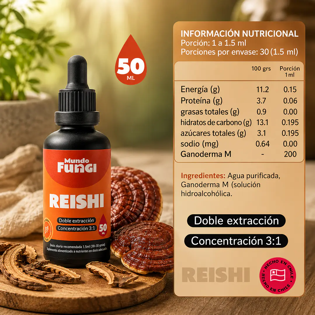 Reishi en Gotas Mundo Fungi 50 ml | Extracto 3:1 2