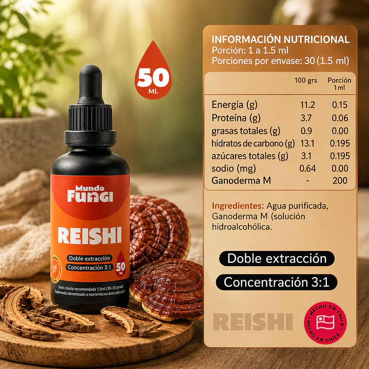 Reishi en Gotas Mundo Fungi 50 ml | Extracto 3:1 2