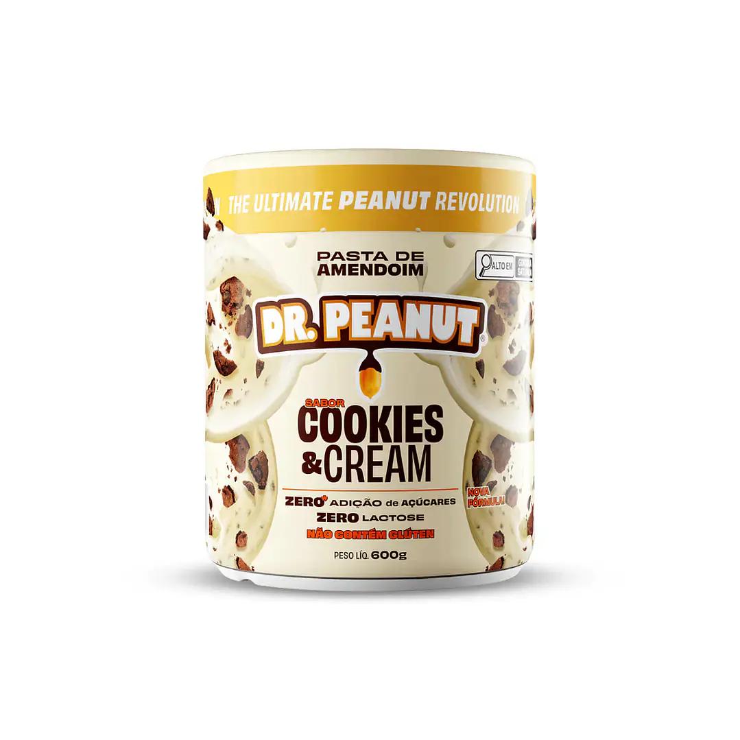 Pasta de Maní Dr. Peanut Cookies & Cream 600 g | Con Whey Protein 1