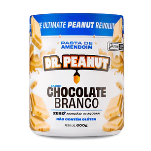 Pasta de Maní Dr. Peanut Chocolate Branco 600 g | Con Whey Protein