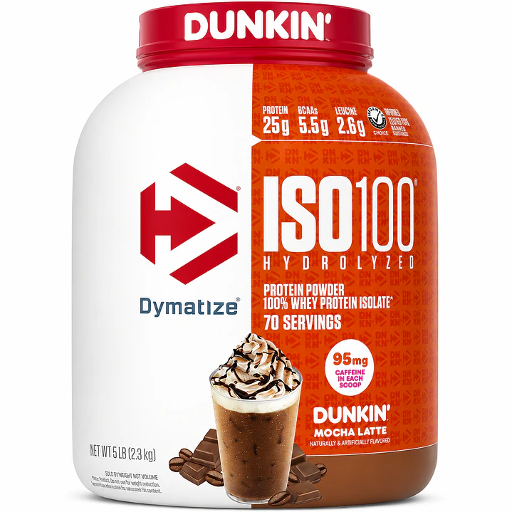 Dymatize ISO100 Dunkin’ Mocha Latte 5 lb | 25 g Proteína + 95 mg Cafeína 1