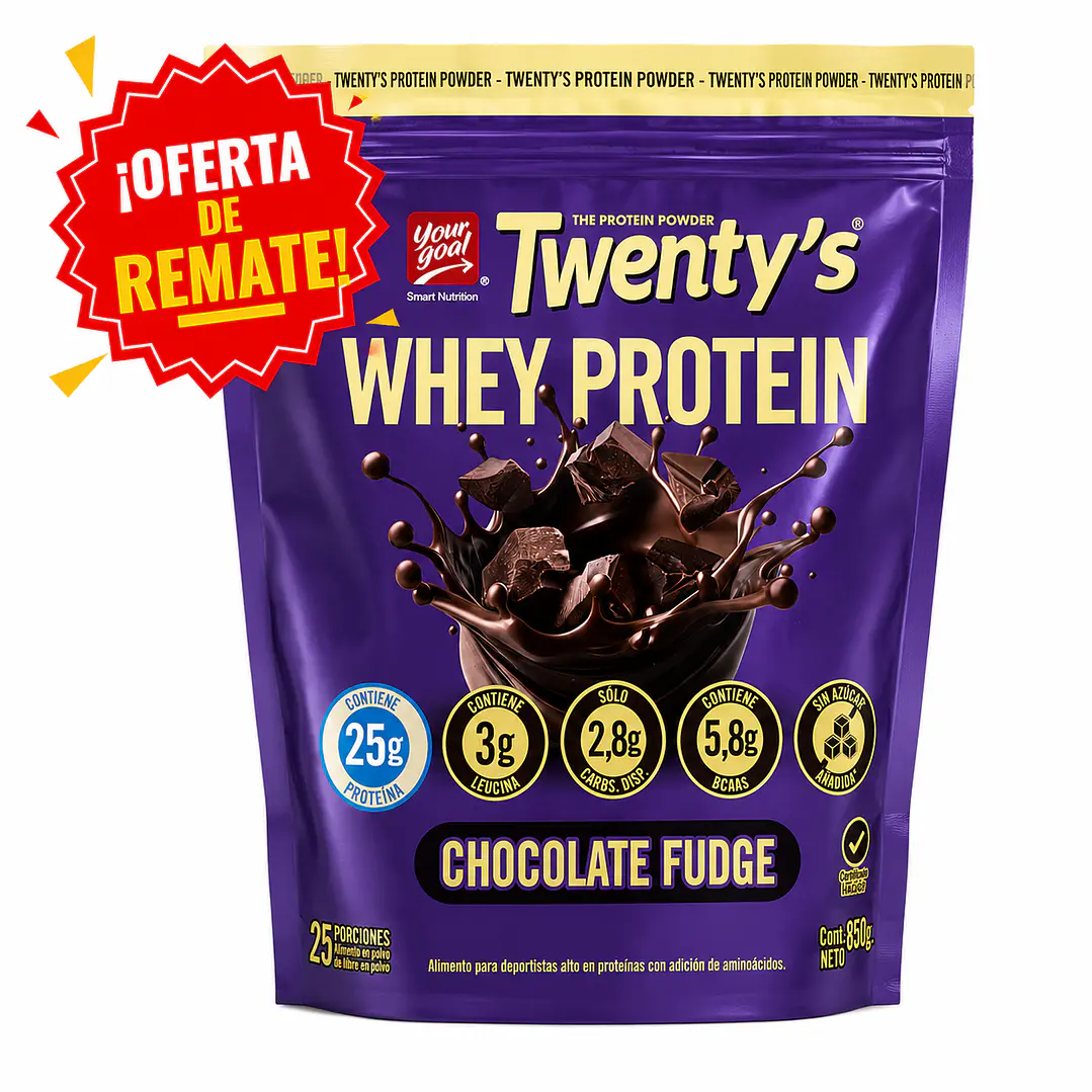 Twenty's Whey Protein Chocolate Fudge 850 g | 25 g de Proteína y 5,8 g de BCAA's 1