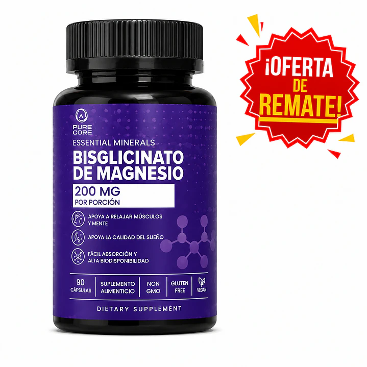 Bisglicinato de Magnesio Pure Core 90 Cápsulas | Alta Absorción 1