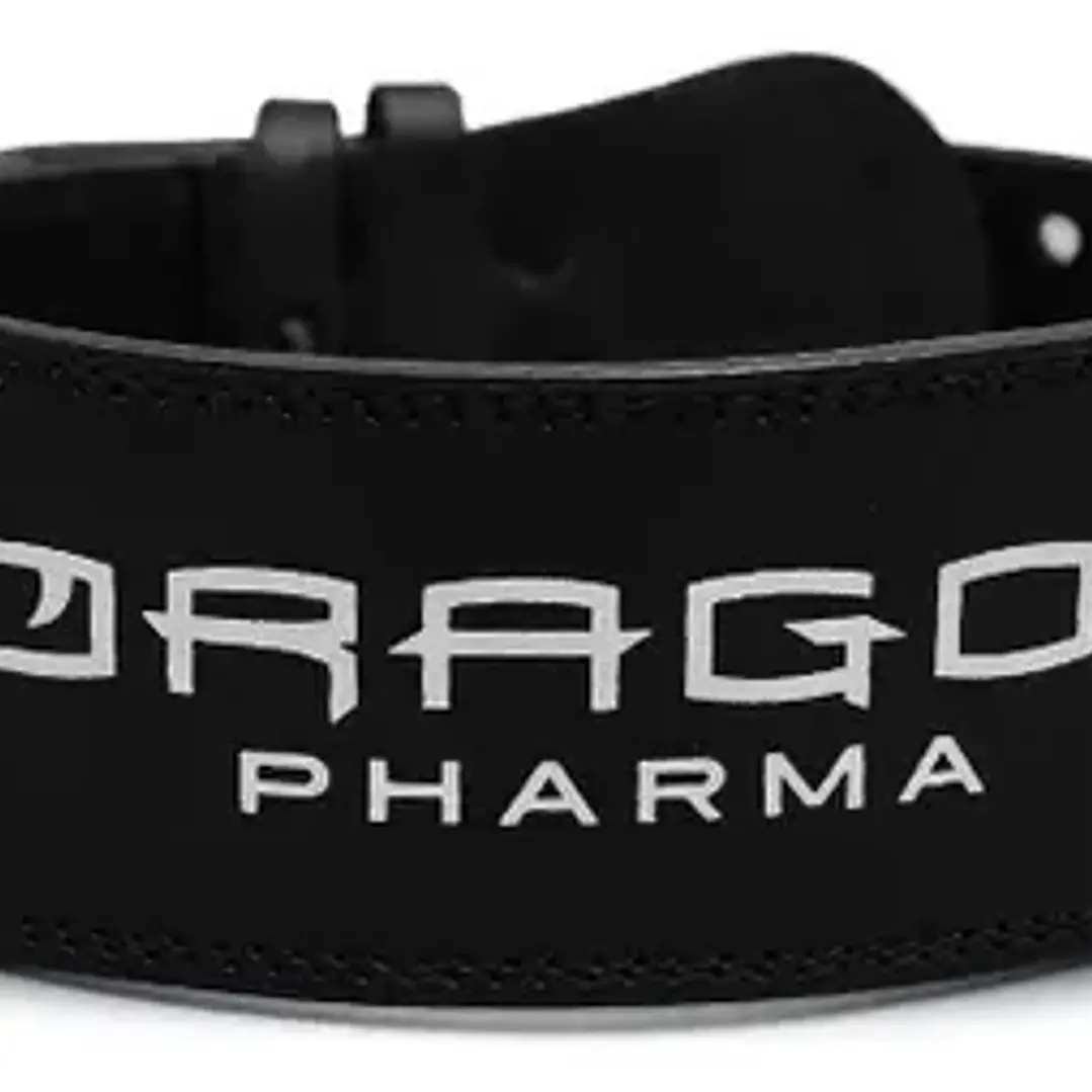 Cinturón Levantamiento Dragon Pharma Cuero Negro 2