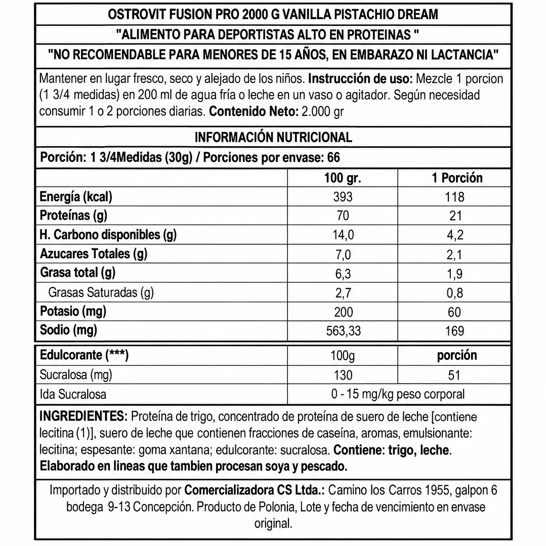 OstroVit Protein Fusion Pro Vanilla Pistachio Dream 2 kg | 21 g Proteína 2