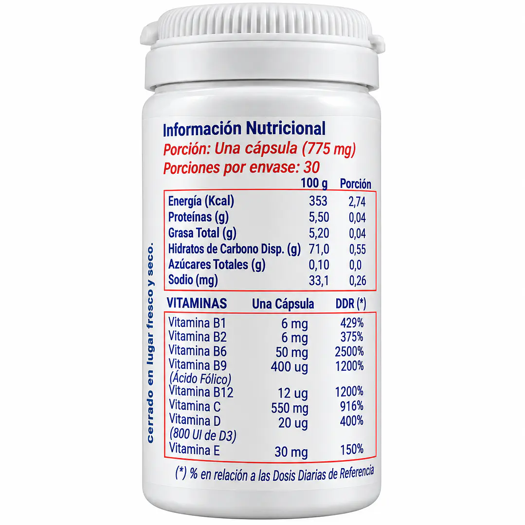 Vital & Young Lúcidus 30 Cápsulas | Vitaminas B, C, D3 y E 2