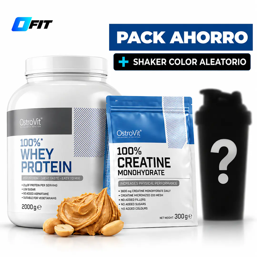 Pack Proteina Ostrovit Whey 5lbs + Creatina Monohidratada 300g | Inlcluye shaker GRATIS 2
