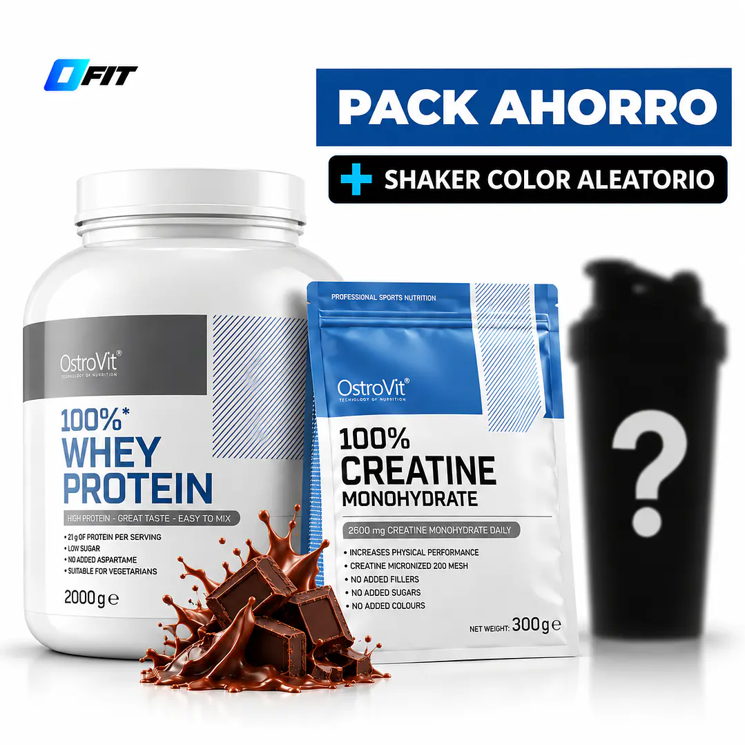 Pack Proteina Ostrovit Whey 5lbs + Creatina Monohidratada 300g | Inlcluye shaker GRATIS 1