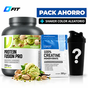 Pack OstroVit Fusion Pro Pistacho 2 kg + Creatina 300 g + Shaker de Regalo