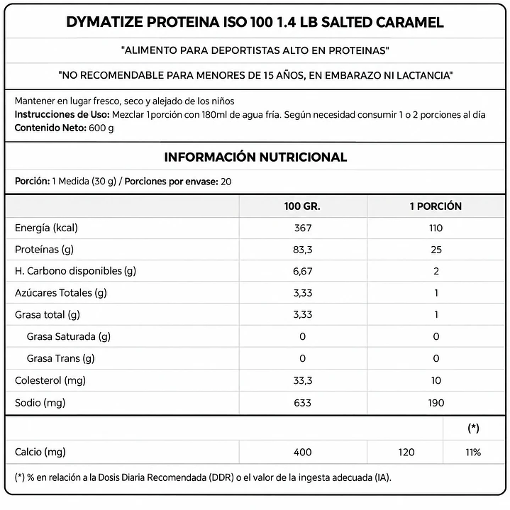 Dymatize ISO100 Salted Caramel 1.45 lb | 25 g de Proteína 2