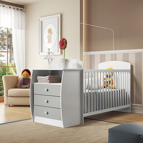 ♻️ Cuna con Mudador Bambini Gris - Productos con Detalles ♻️