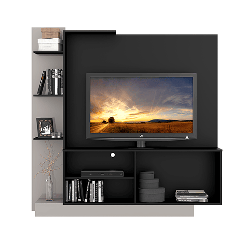 ♻️ Rack Tv Columbia Negro/Fume  - Productos con Detalles ♻️