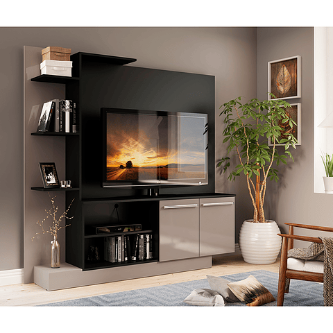 ♻️ Rack Tv Columbia Negro/Fume  - Productos con Detalles ♻️