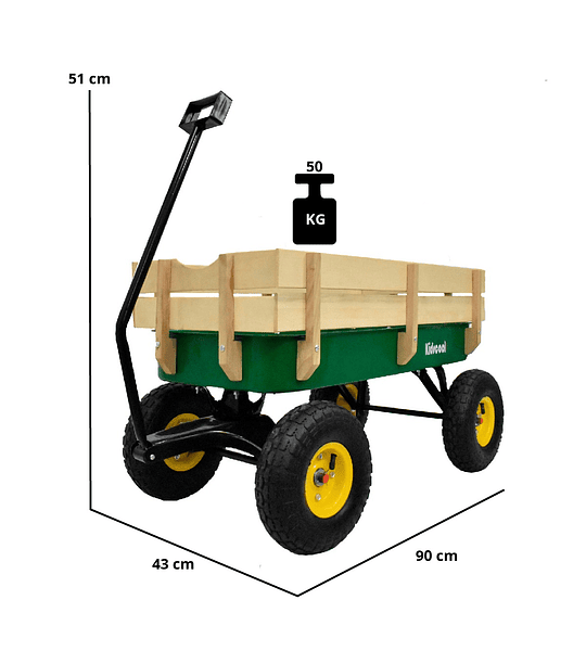 Carro De Arrastre Verde Kidscool