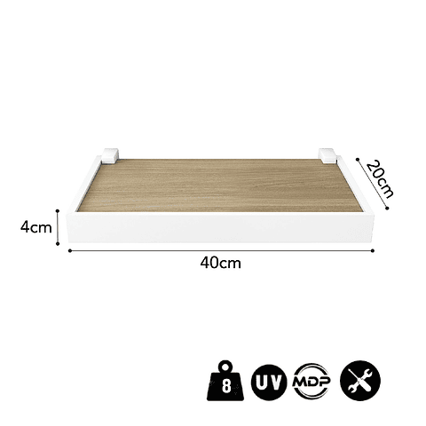 Repisa Duetto Roble Blanco