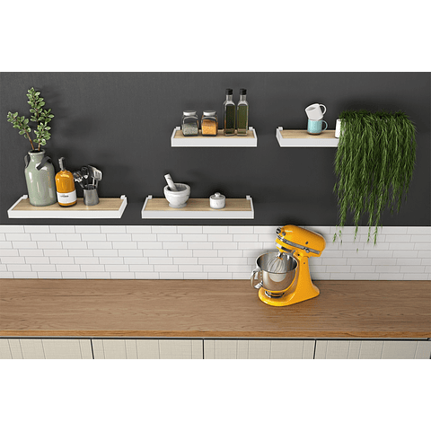 Repisa Duetto Roble Blanco