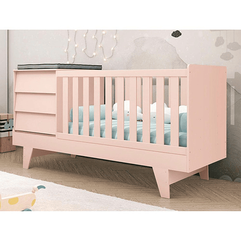 Cuna 3 En 1 Noah Rosado Opaco,"PRODUCTO CON DETALLE"