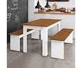 Juego De Comedor Natura Blanco Cinza,