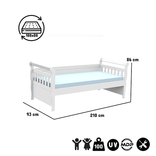 Cama Cuja Blanca Julia ,