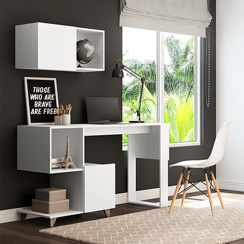 Mesa Escritorio 1007 Aurora Blanco,"PRODUCTO CON DETALLE"