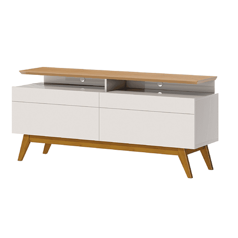 Rack Tv Stand Classic Plus 12333 1.4 Cajones Blanco/Caramelo,"PRODUCTO CON DETALLE"