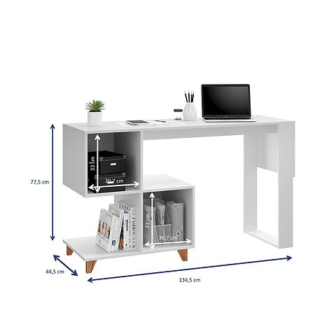 Mesa Escritorio 1007 Aurora Blanco,"PRODUCTO CON DETALLE"