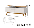 Rack Tv Stand Classic Plus 12333 1.4 Cajones Blanco/Caramelo,