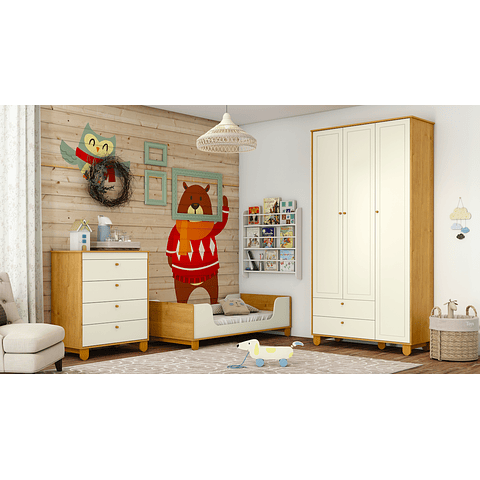 Cómoda Zupi Blanca Caramelo ,"PRODUCTO CON DETALLE"