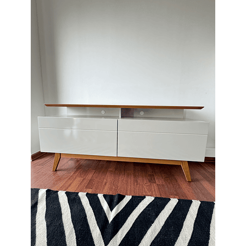 Rack Tv Stand Classic Plus 12333 1.4 Cajones Blanco/Caramelo,"PRODUCTO CON DETALLE"