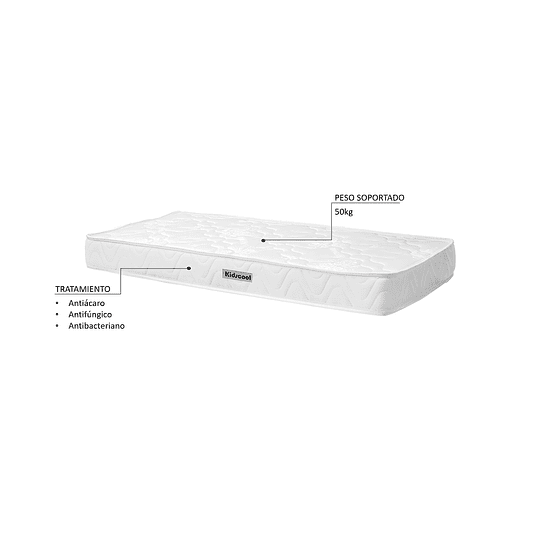 Colchón 188x78x14 Blanco Kidscool,
