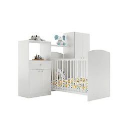 Cuna + Comoda + Closet Blanco Top Baby,"PRODUCTO CON DETALLE"